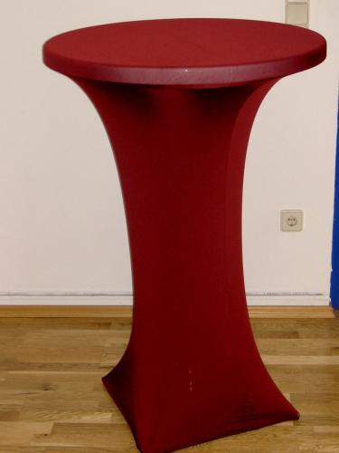 Husse & Haube f�r runden Stehtisch - Farbe: dunkelrot