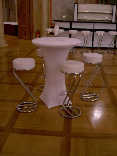 Husse fr runden Stehtisch - Farbe: wei, Klappstehtisch