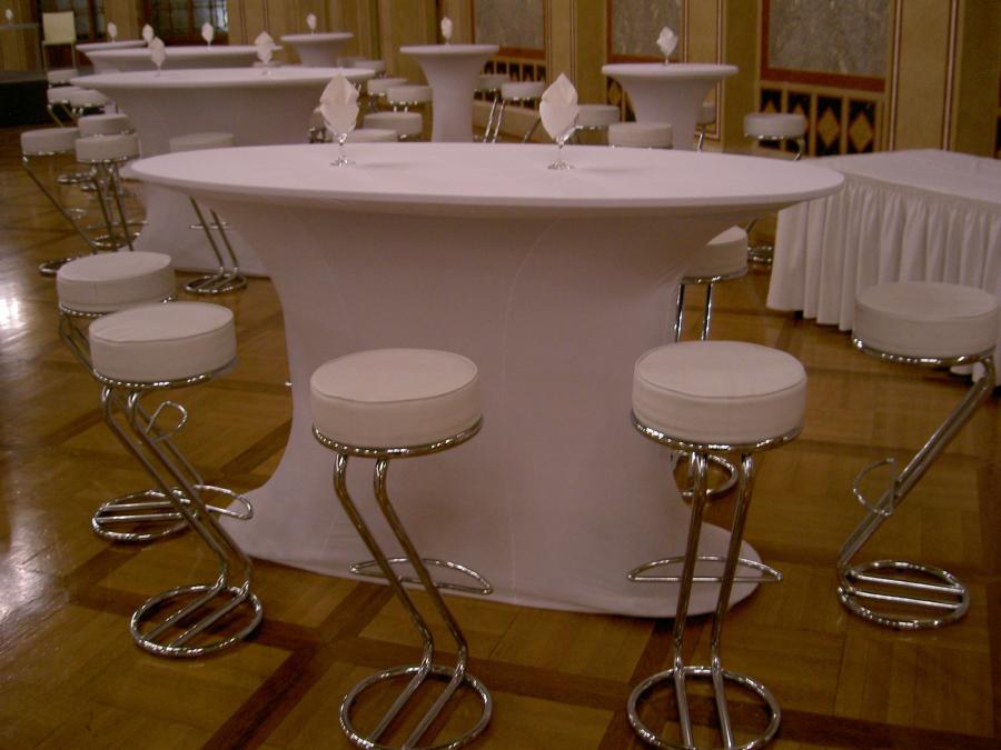 Husse f�r Stehtisch, oval - Farbe: wei�