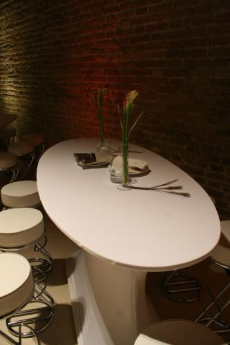 Husse f�r Stehtisch, oval - Farbe: wei�