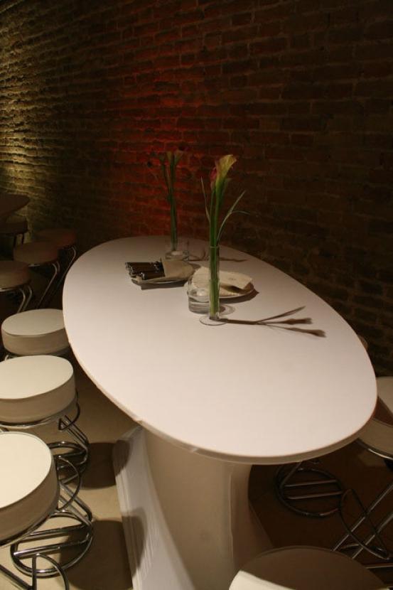 Haube f�r Stehtisch, oval - Farbe: wei�