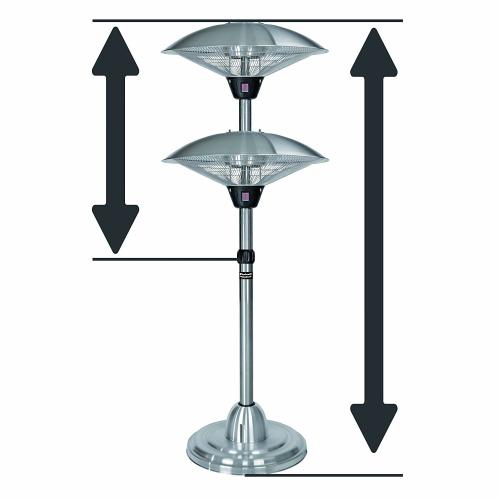 Elektroheizschirm, Halogen-Strahler, Standger�t, ca. 2100 Watt, 230V, silber