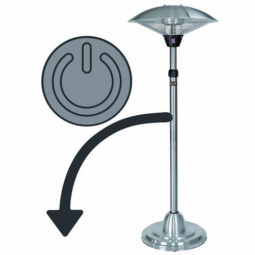 Elektroheizschirm, Halogen-Strahler, Standger�t, ca. 2100 Watt, 230V, silber