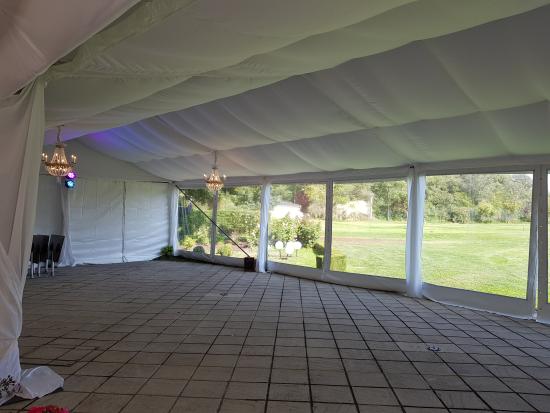 Transparente Seitenplanen - Typ: Gro�zelt / Giebelwand - Feldbreite: 5 m - Seitenh�he: 4 m