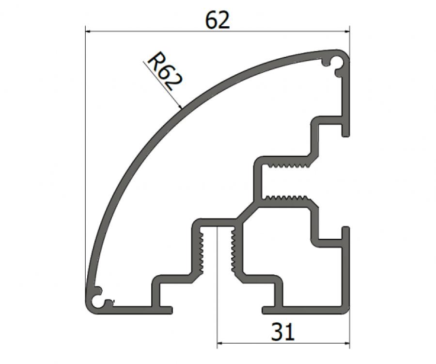 beMatrix Profil - Typ: Ecke C62 - Lnge: 248 cm
