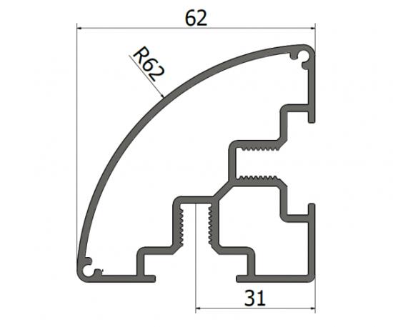 beMatrix Profil - Typ: Ecke C62 - L�nge: 248 cm