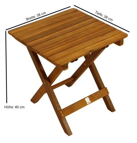Gartenbeistelltisch Akazie 35 x 35 x 45 cm hoch